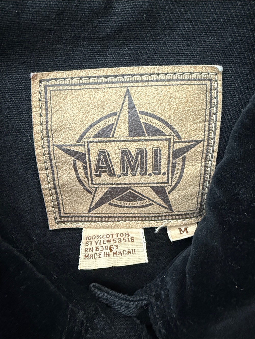 Vintage AMI Men's Black Cotton Field Jacket // M // Y2K - Picture 4 of 15